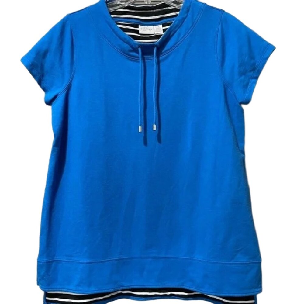 Zenergy by Chicos Sporty Blue Short-Sleeve Top Size 1